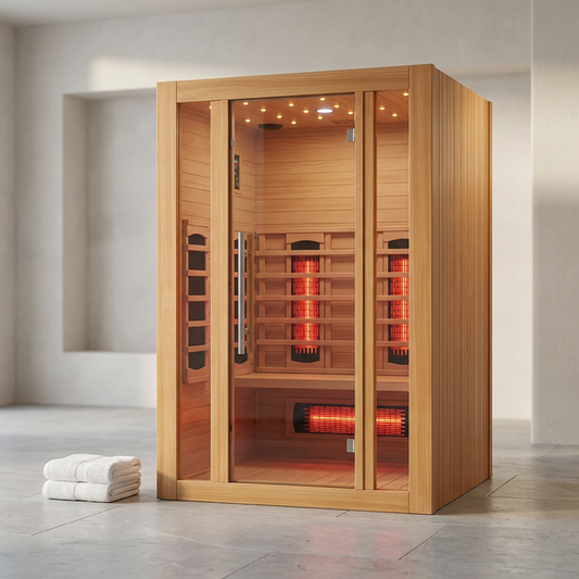 Heliox LuminaWood Infrared Sauna Cabin — Studio Shot
